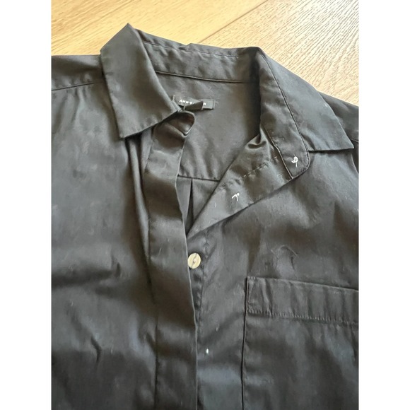 Ann Taylor XS Black Button‎ Down Long Sleeve Pocket Shirt - Picture 4 of 5